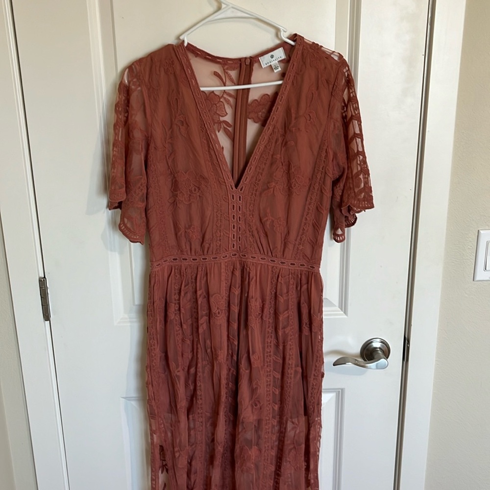 Lace Romper Maxi Dress